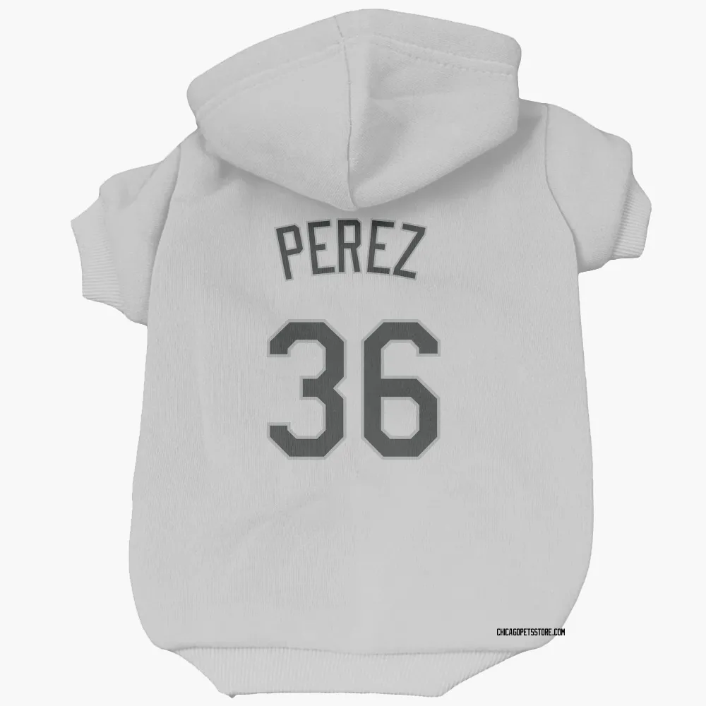 Chicago White Sox Carlos Perez White Pet Hoodie for Dog & Cat