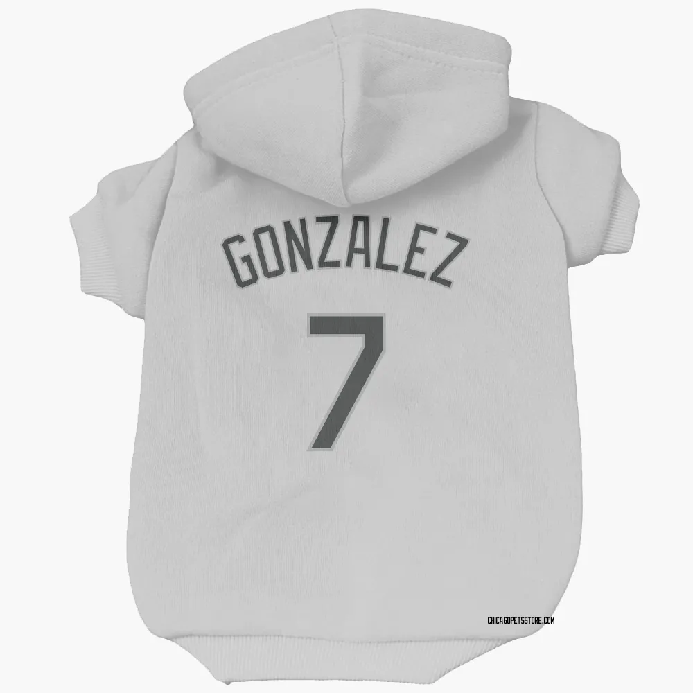 Chicago White Sox Jacob Gonzalez White Pet Hoodie for Dog & Cat