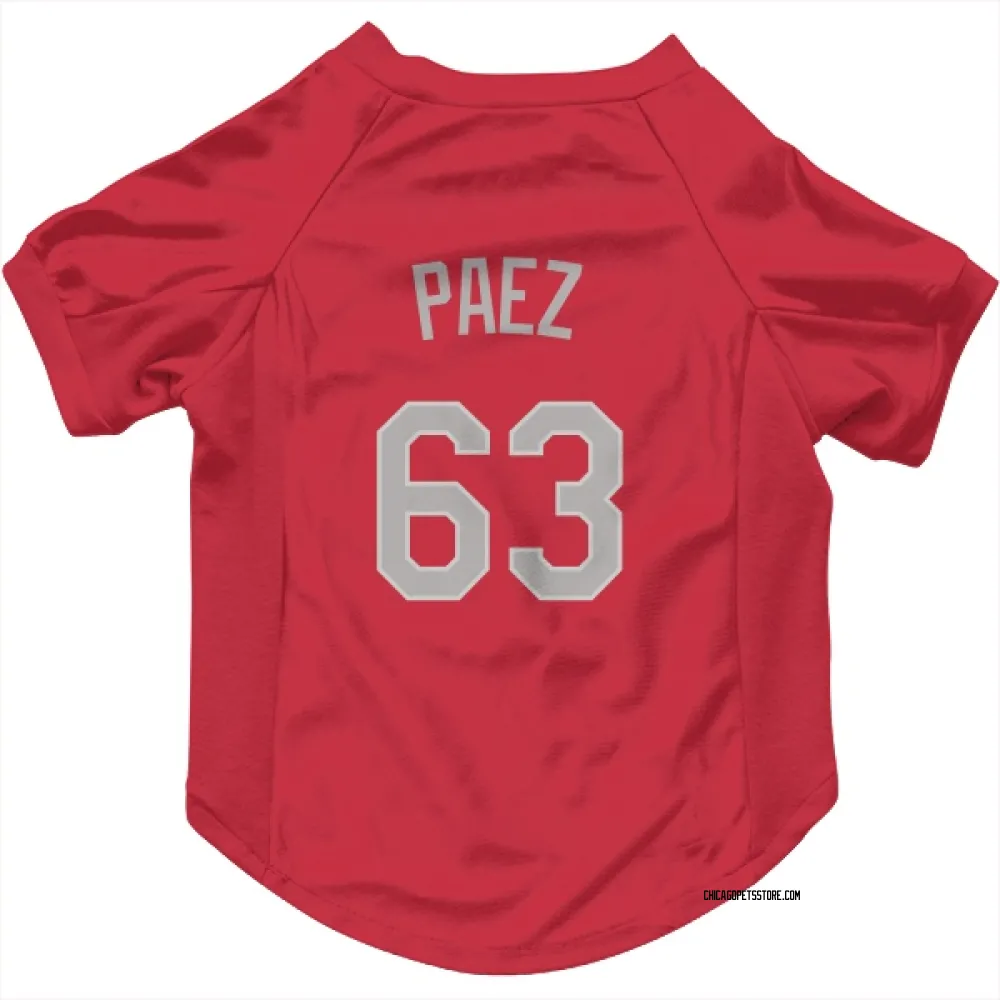 Chicago White Sox Jedixson Paez Red Pet Jersey for Dog & Cat
