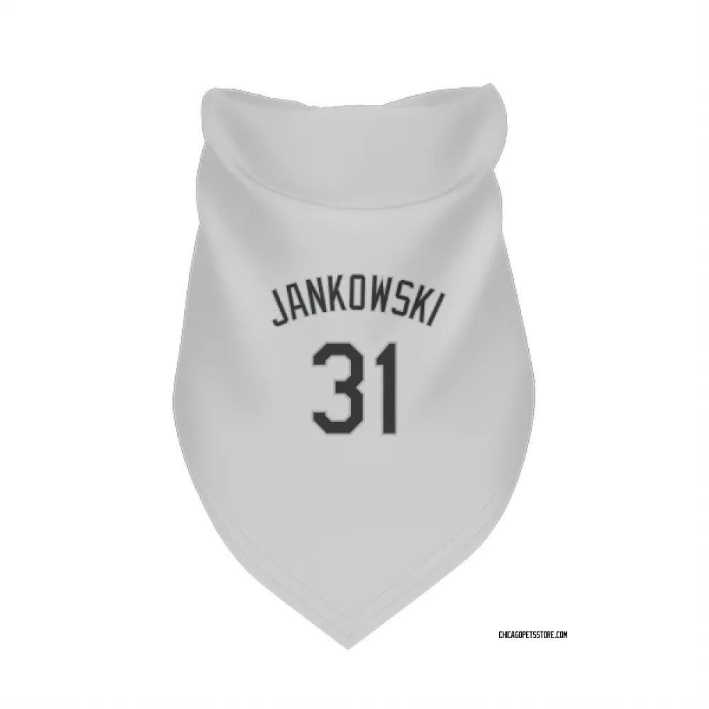 Chicago White Sox Travis Jankowski White Pet Bandana for Dog & Cat