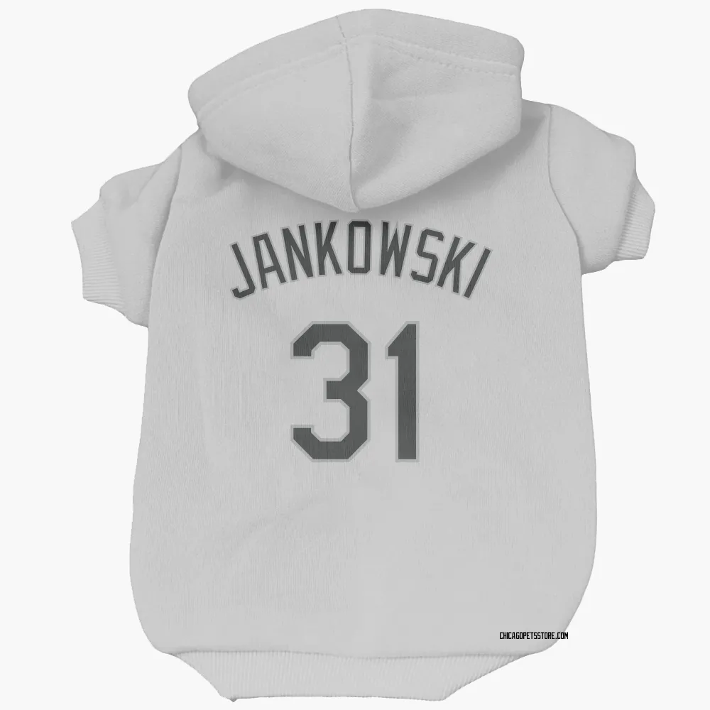 Chicago White Sox Travis Jankowski White Pet Hoodie for Dog & Cat